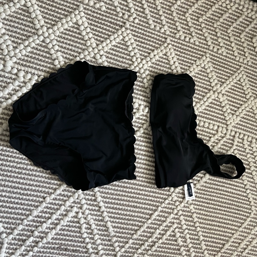 Black Scalloped Bikini Set